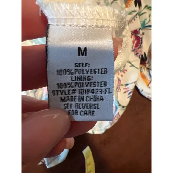 Baltic Born Tally Mini Dress Off White Multi Print Floral Balloon Sleeve NWT M - Picture 3 of 6